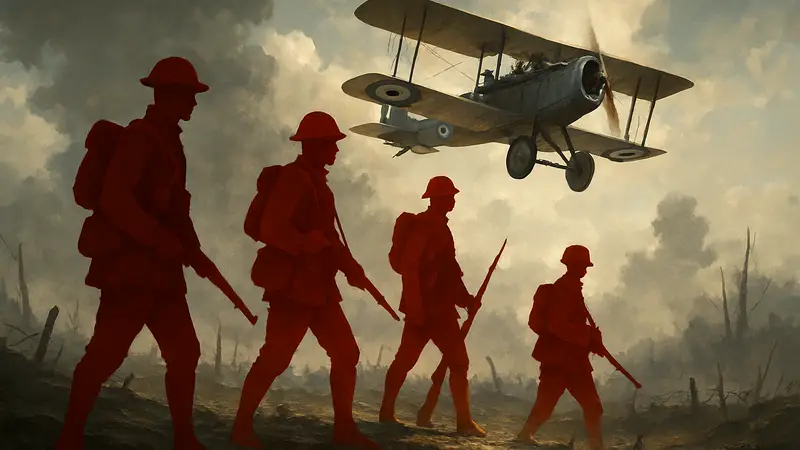 Бойцы Первой мировой войны на фоне военного самолёта из игры Battlefield 1, которая показала рост игроков на Steam.