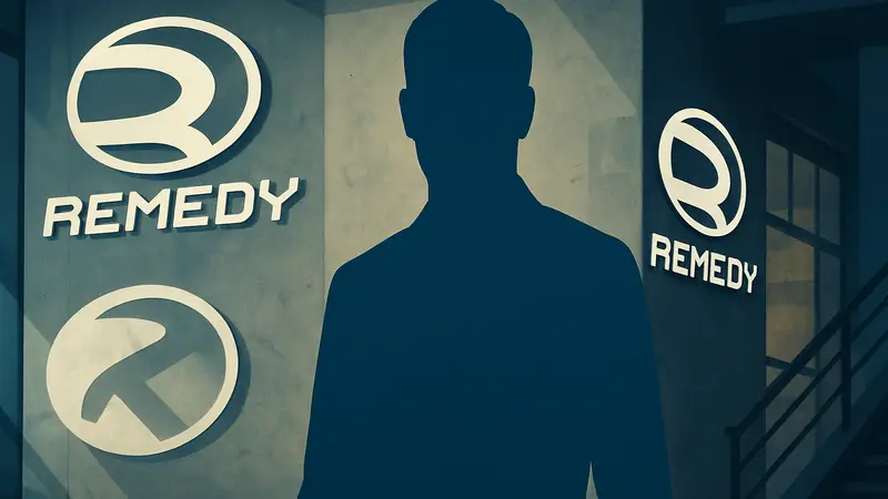 Новый генеральный директор Remedy, бывший руководитель EA и сферы ставок, на фоне логотипов Remedy