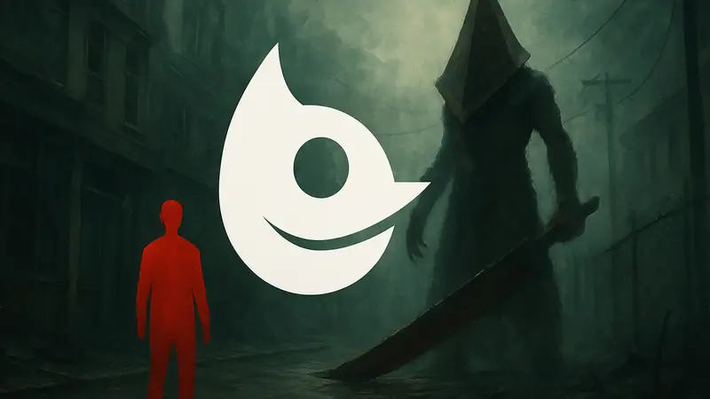 Логотип Bloober Team на фоне хоррор-игры Silent Hill 2 Remake