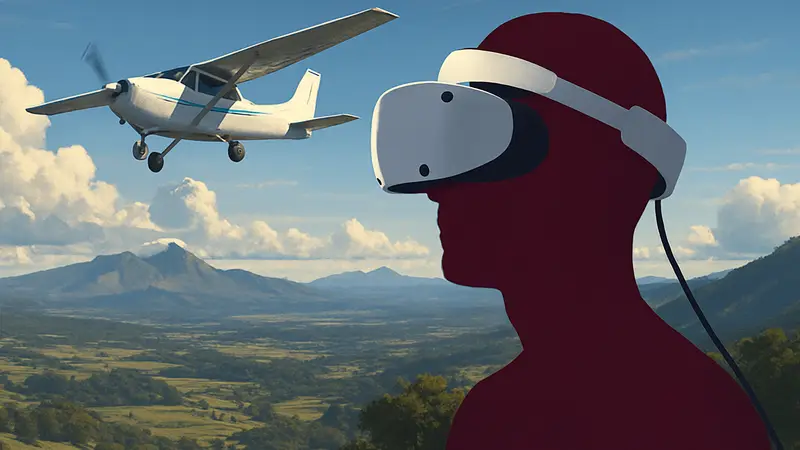 Microsoft Flight Simulator 2024, PSVR2, шлем виртуальной реальности, VR-игра