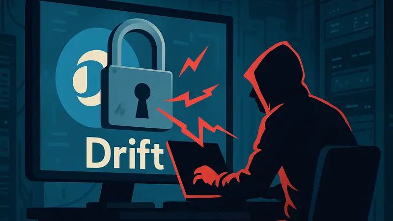 Изображение замка и хакерской атаки на DeFi платформу Drift