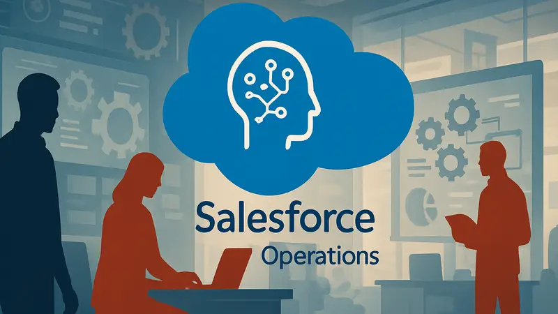 Логотип Salesforce Agentforce Operations, символизирующий интеграцию ИИ и рабочих процессов.