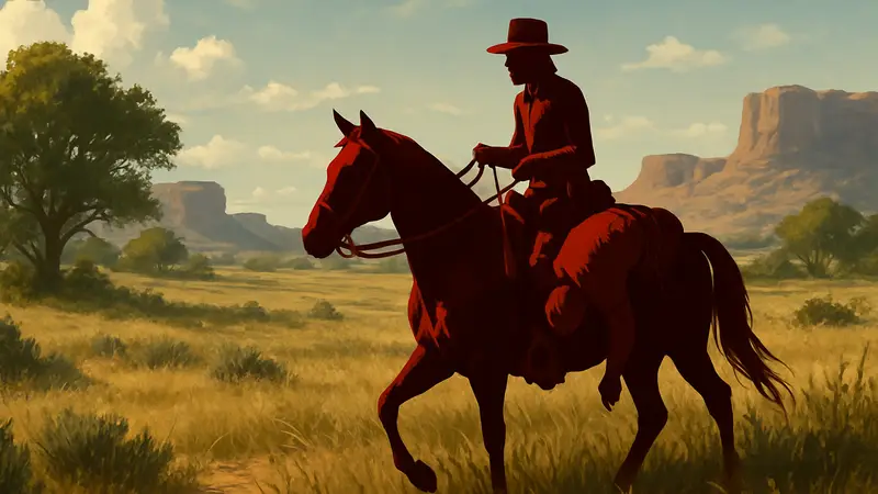 Игрок Red Dead Online на лошади с пойманным преступником в прериях