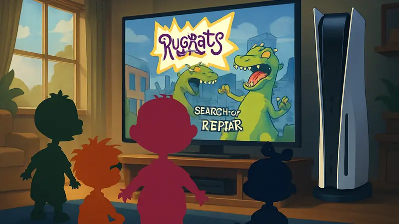 Rugrats: Search for Reptar на PS5. Обложка сборника Rugrats: Retro Rewind.