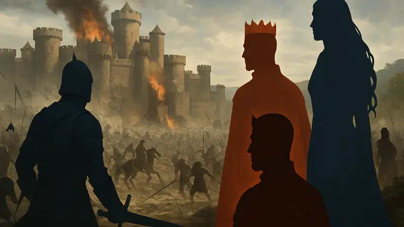 Игровой арт Game of Thrones: War for Westeros с битвой и персонажами.
