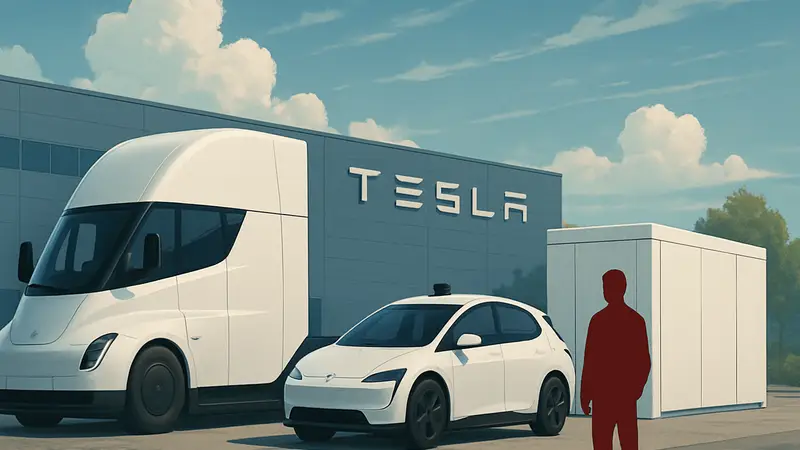 Электрический грузовик Tesla Semi, роботакси Cybercab и накопитель энергии Megapack.