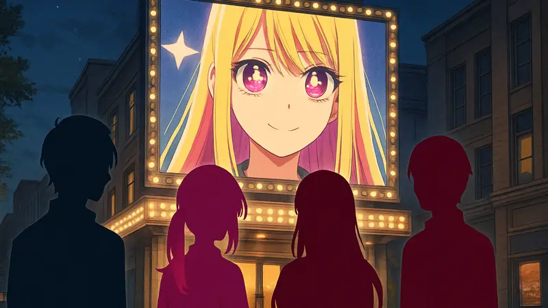 Постер или ключевой арт финального сезона аниме Oshi no Ko с главными героями.