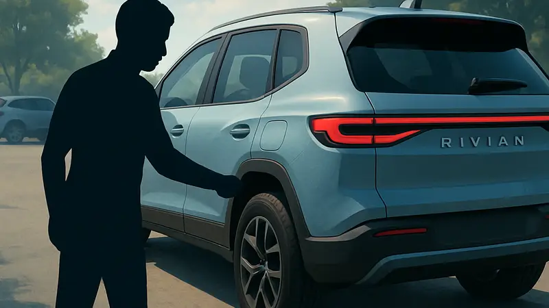Rivian R2 задняя дверь, улучшенная система ручного открывания, электромобиль, безопасность.
