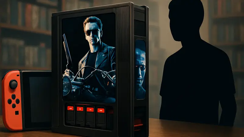 Кейс для картриджей Nintendo Switch в виде видеокассеты VHS «Терминатор 2»
