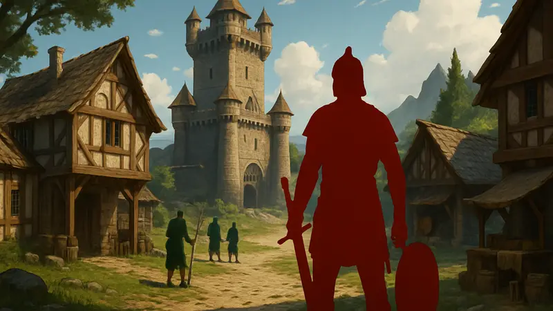 Кадр из игры Valorborn, демонстрирующий средневековый мир и RPG-элементы.