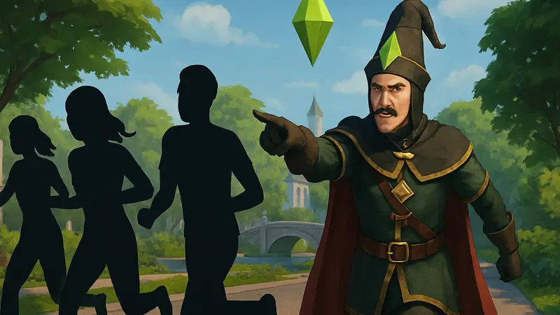 Королевский посланник из The Sims 4 Lost Legacies, преследующий симов.