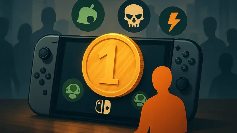 Изображение игровой консоли Nintendo Switch 2 с логотипами сторонних игр, символизирующее миллиардный доход.