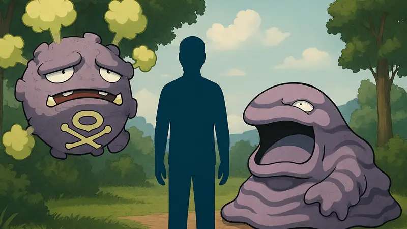 Сравнение покемонов Weezing и Muk из Pokémon FireRed и LeafGreen