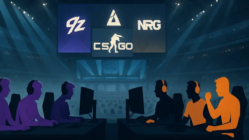 Команды 9z и NRG на киберспортивном турнире BLAST Open Rotterdam по CS:GO.