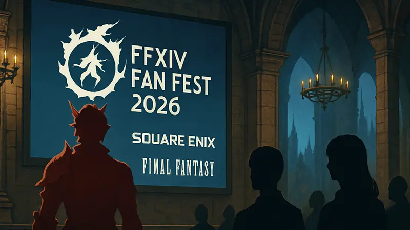 Логотип FFXIV Fan Fest 2026, анонс ключевого выступления Square Enix и Final Fantasy