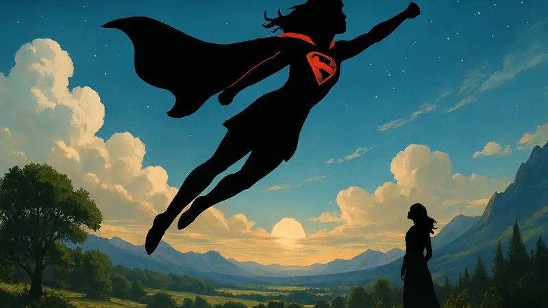 Обложка аудиокниги Supergirl: Woman of Tomorrow с изображением Супергёрл в полёте