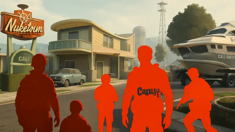Скриншот Call of Duty: Black Ops 2 с картой Nuketown и игроками