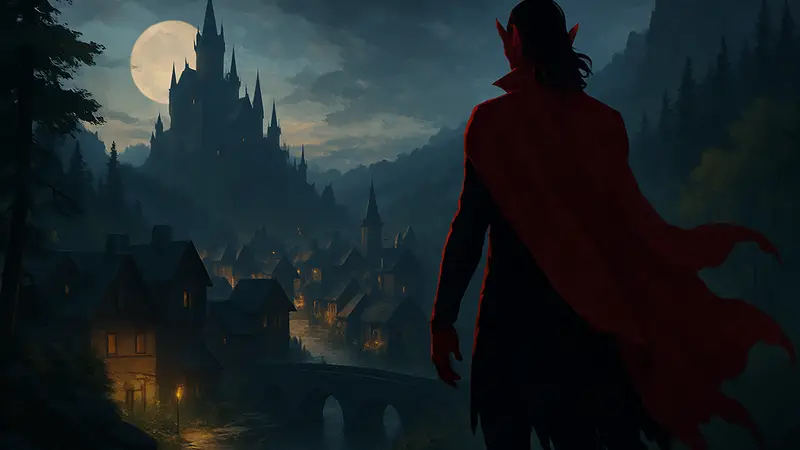 Обложка или скриншот вампирской RPG The Blood of Dawnwalker, новой игры от бывших разработчиков The Witcher 3.
