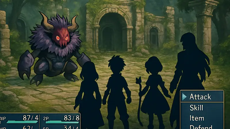 Скриншот из JRPG WiZmans World Re;Try с элементами геймплея и персонажами