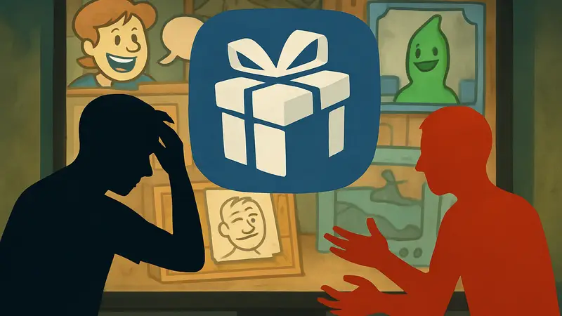 Логотип Jackbox Games на фоне скриншота игры, символизирующий скандал с ИИ-конкурсом и извинения разработчиков.