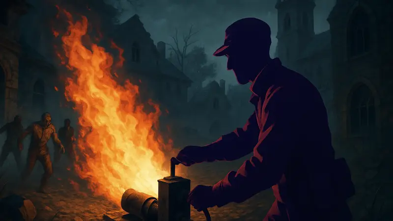 Огненная ловушка Flammenfalle в действии, игрок активирует ловушку в Totenreich