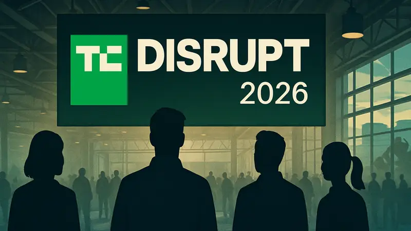 Логотип конференции TechCrunch Disrupt 2026 с датами