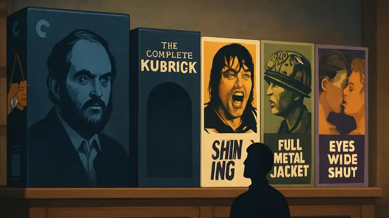 Роскошный 4K-бокс-сет Criterion 'The Complete Kubrick' с постерами фильмов Стэнли Кубрика.