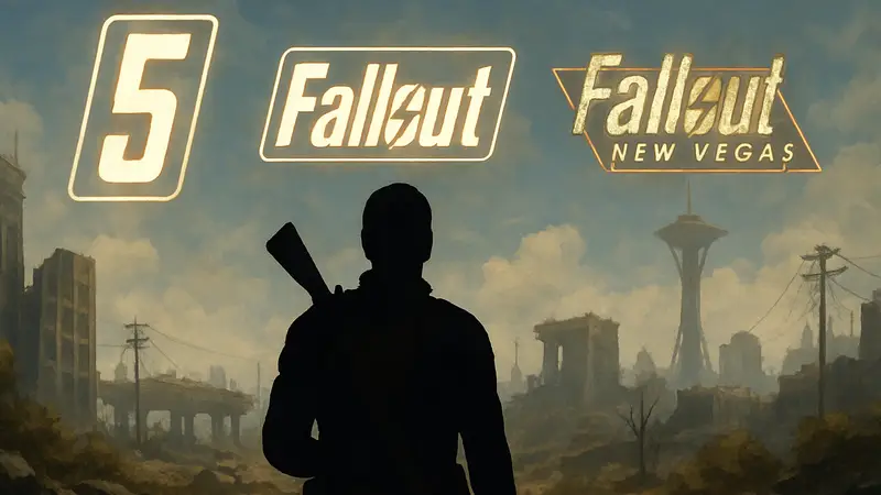 Логотипы Fallout 5, Fallout 3 и Fallout: New Vegas, символизирующие будущие релизы и ремастеры.