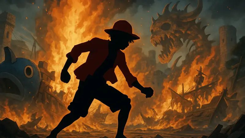 Монки Д. Луффи в опасной ситуации из One Piece