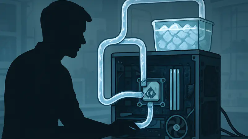 Система охлаждения CPU с бесконечным ледяным контуром, созданная ютубером