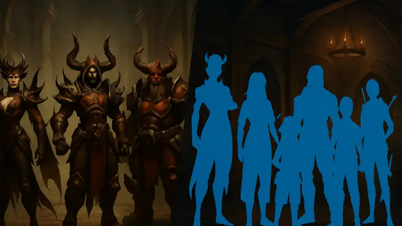 Персонажи Overwatch в скинах Diablo и изображение персонажей Critical Role для сравнения