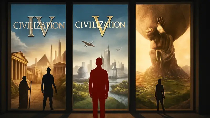 Обложки игр Sid Meier's Civilization 4, 5 и 6, объединённые в коллекцию Humble Bundle.