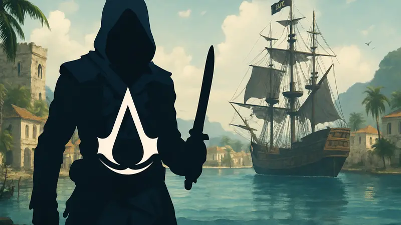 Эдвард Кенуэй из Assassin's Creed Black Flag Resynced на обложке, символизирующий успех продаж Ubisoft.