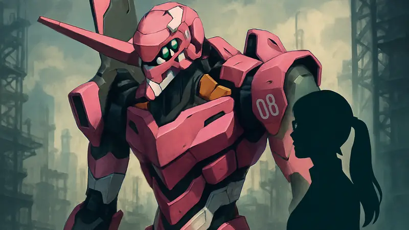 Модель Moderoid EVA Unit-08 из аниме Евангелион, пилотируемая Мари, крупным планом