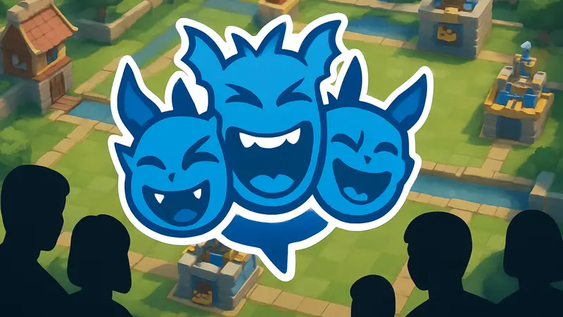 Игровой эмоут Орды миньонов из Clash Royale на фоне игрового поля