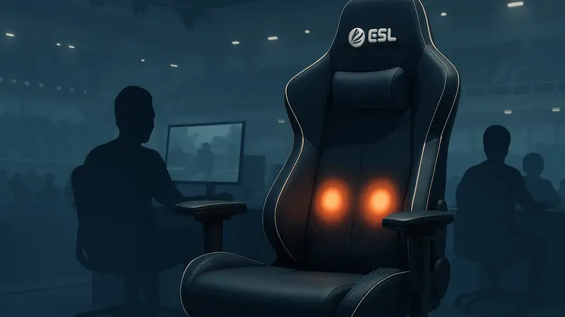 Игровое кресло AutoFull с логотипом ESL и функцией массажа шиацу