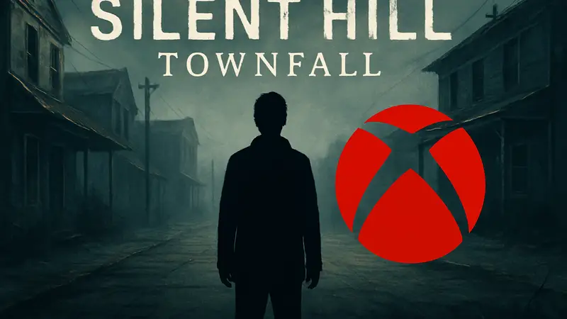 Логотип игры Silent Hill: Townfall с намеком на отсутствие релиза на консолях Xbox.