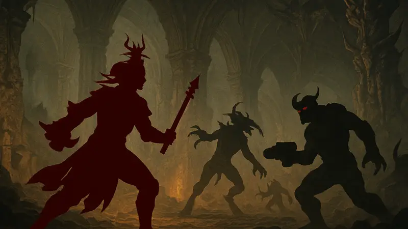 Персонаж Diablo 4 сражается с демонами Doom в кроссовере