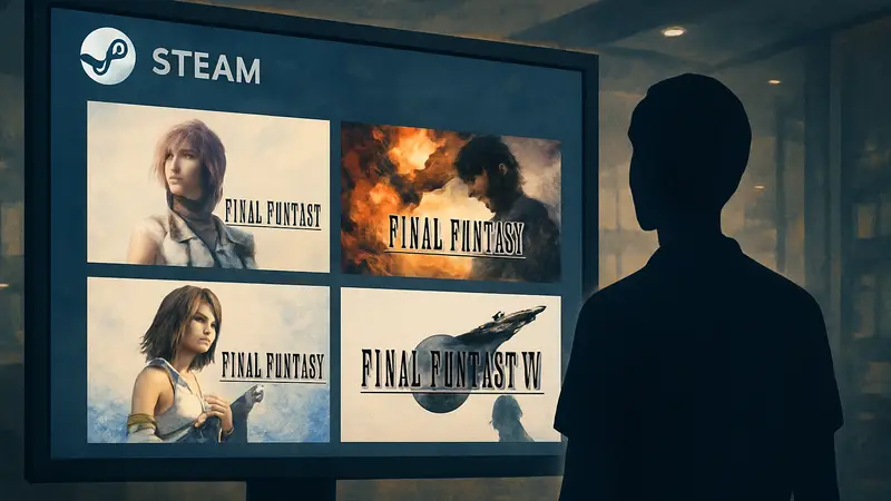 Обложки игр Final Fantasy в магазине Steam, демонстрирующие высокие продажи.