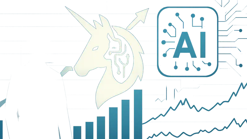 Логотип Venice AI на фоне графиков роста и символики ИИ.