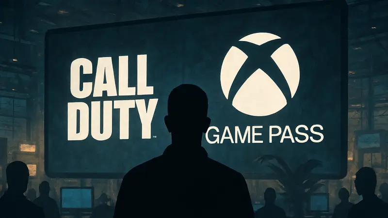 Логотип Call of Duty рядом с логотипом Xbox Game Pass, символизирующий пополнение библиотеки.