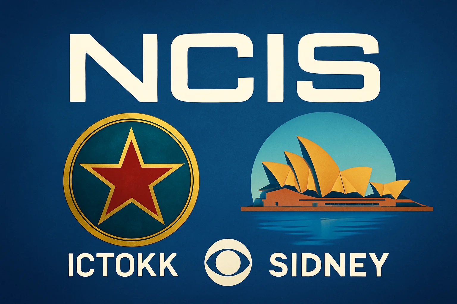 Логотип франшизы NCIS, с подписями «Истоки» и «Сидней», символизирующий продление сериалов на CBS.