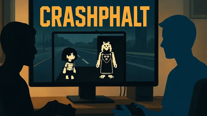 Игроки Crashphalt используют игру для онлайн-мультиплеера Undertale на Steam. Логотип игры.