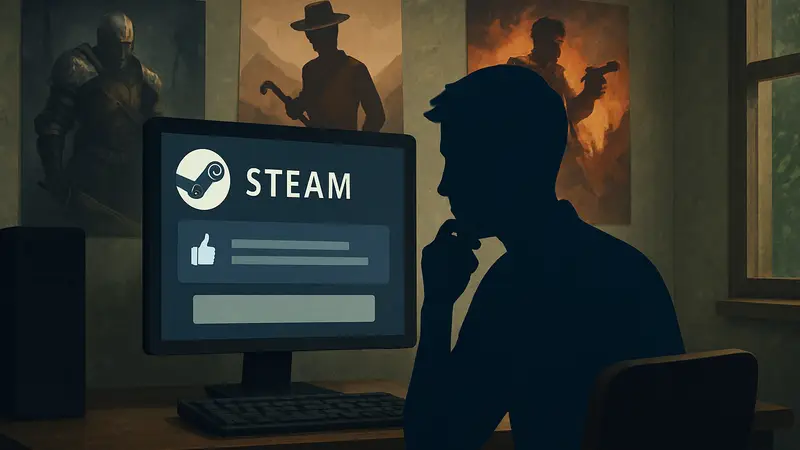Квиз по отзывам Steam, геймер угадывает названия игр по рецензиям