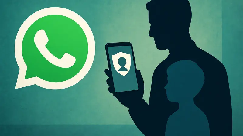 Логотип WhatsApp и изображение смартфона с родительским контролем