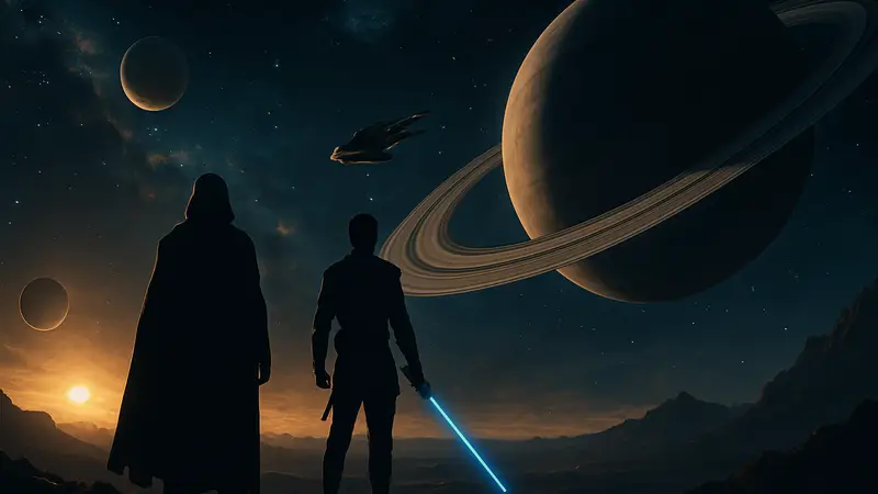 Логотип игры Star Wars Eclipse на фоне космического пейзажа