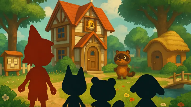 Обложка игры Animal Crossing для GameCube или изображение персонажей из игры