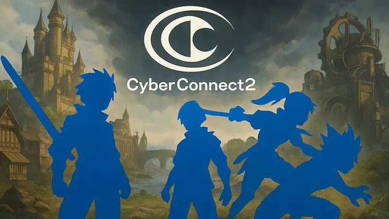 Логотип CyberConnect2 на фоне игровых силуэтов, символизирующий анонс новой игры