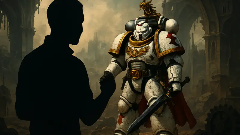 Детализированная фигурка Претора легиона Белых Шрамов из вселенной Warhammer: The Horus Heresy от компании JoyToy.