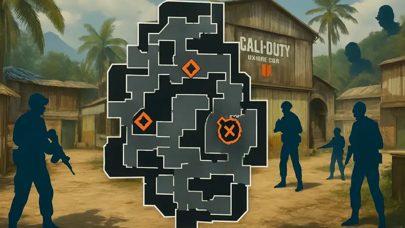 Интерактивная карта для мультиплеера Call of Duty Black Ops 7 с указанием стратегических точек